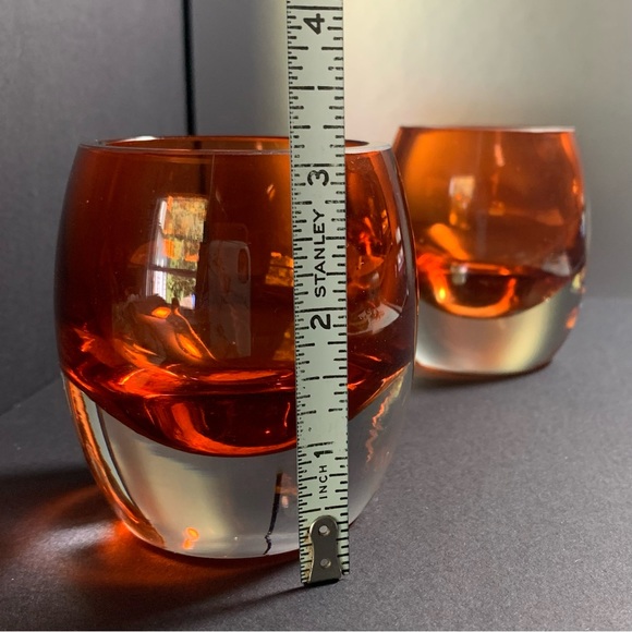 Target Orange & Clear Glass Votive Candleholders, [Set of 2] - Picture 7 of 9